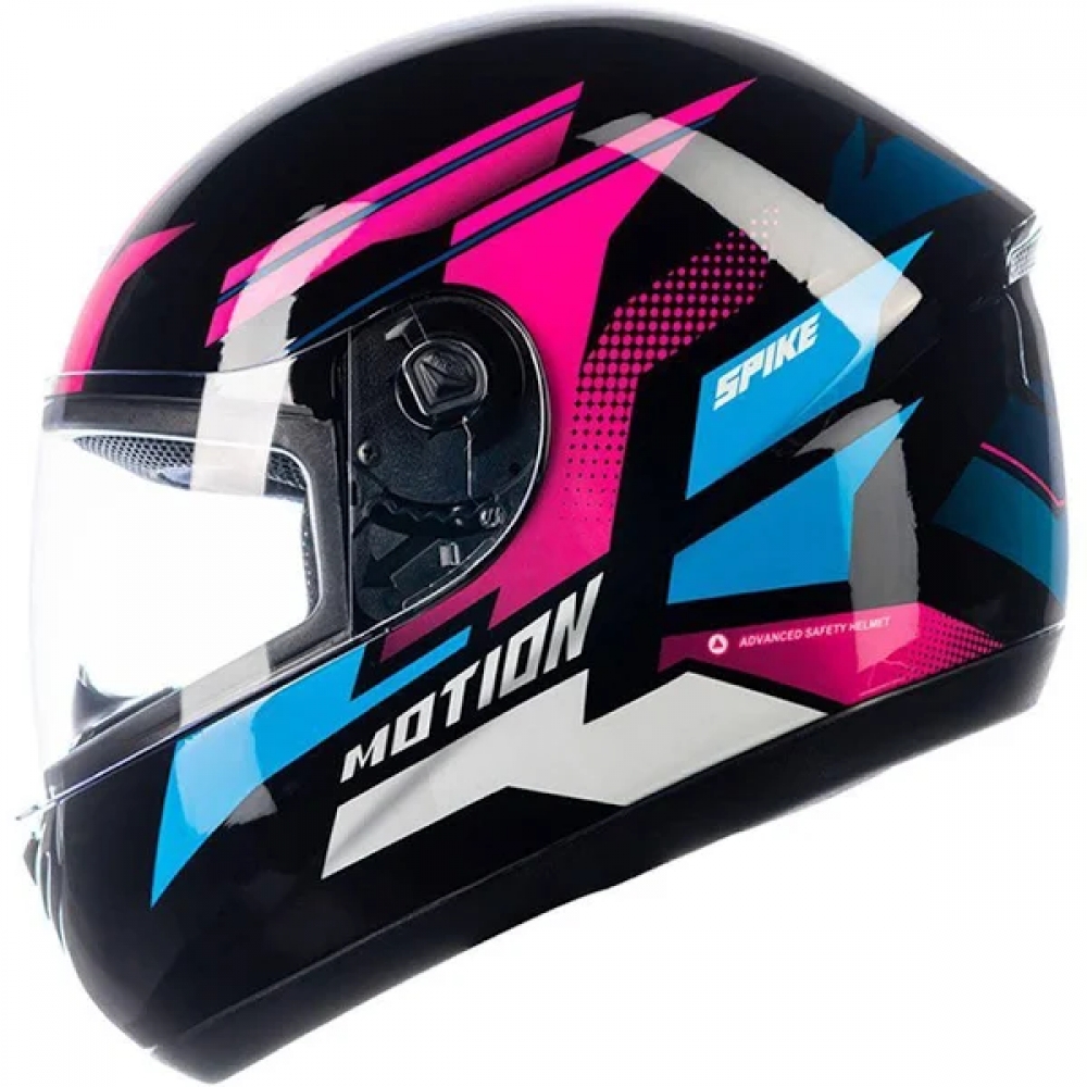 Capacete Peels Fechado  Spike Motion - Preto / Azul / Rosa