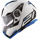 Capacete Givi Articulado Com Óculos Solar Interno X21 Spirit Brilhoso - Branco/ Preto/ Azul