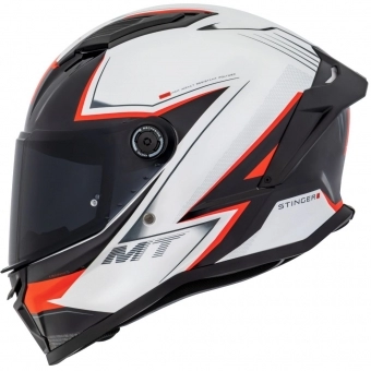 Capacete Mt Fechado Capacete Mt Stinger 2 Sr A5 - Branco / Vermelho Brilho
