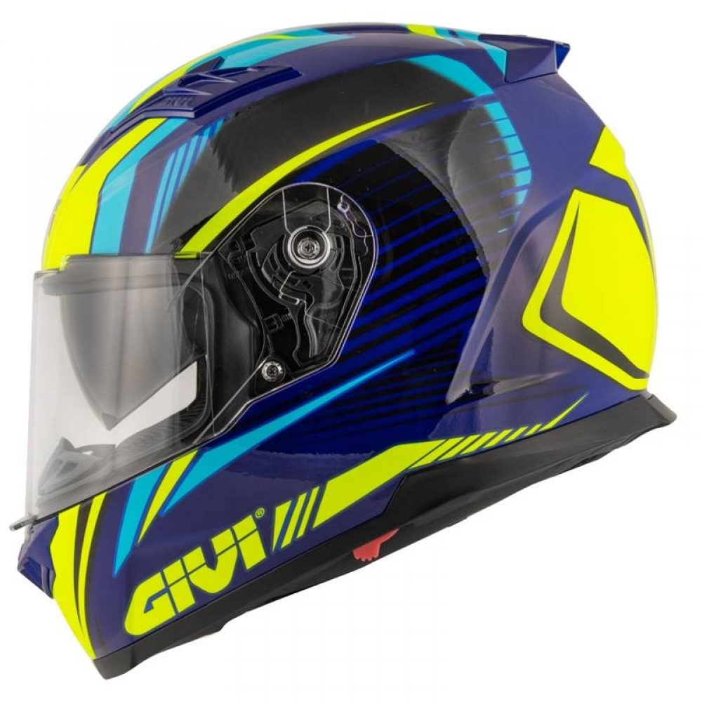 Capacete Givi Fechado Com Óculos Solar Interno 50.5 Stoccarda Blade  - Azul/Amarelo