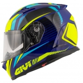 Capacete Givi Fechado Com Óculos Solar Interno 50.5 Stoccarda Blade  - Azul/Amarelo