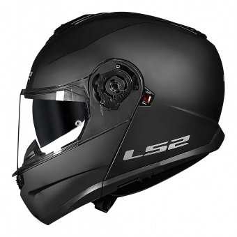Capacete Ls2 Articulado Com Óculos Solar Interno Strobe Ii Monocolor -  Preto Fosco