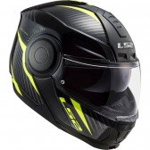 Capacete Ls2 Articulado Com Óculos Solar Interno Scope Skid -  Preto  / Amarelo