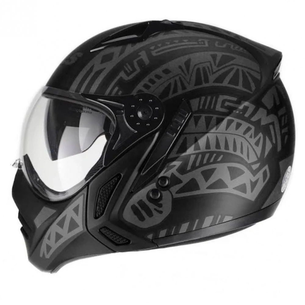 Capacete Peels Aberto Com óculos Solar Interno Mirage Nazka - Preto Fosco / Grafite