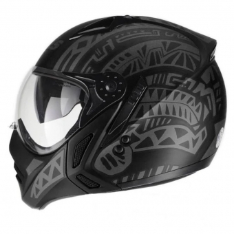 Capacete Peels Aberto Com óculos Solar Interno Mirage Nazka - Preto Fosco / Grafite