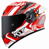 Capacete  Kyt Fechado Tt Course Super Mario Replica - Branco / Vermelho