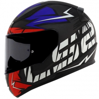 Capacete Ls2 Fechado FF353 Rapid Cromo -  Azul / vermelho