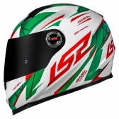 Capacete Ls2 Fechado  Classic Draze -  Branco / Verde / Vermelho