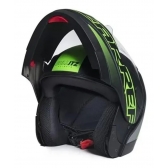 Capacete Taurus Articulado Zarref Neon - Preto Fosco/ Verde
