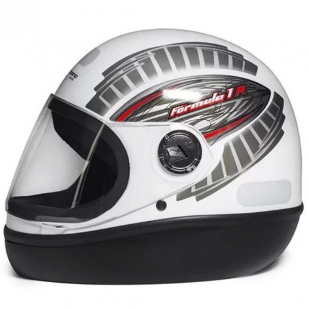 Capacete Taurus Fechado Fórmula 1r Grafic - Branco