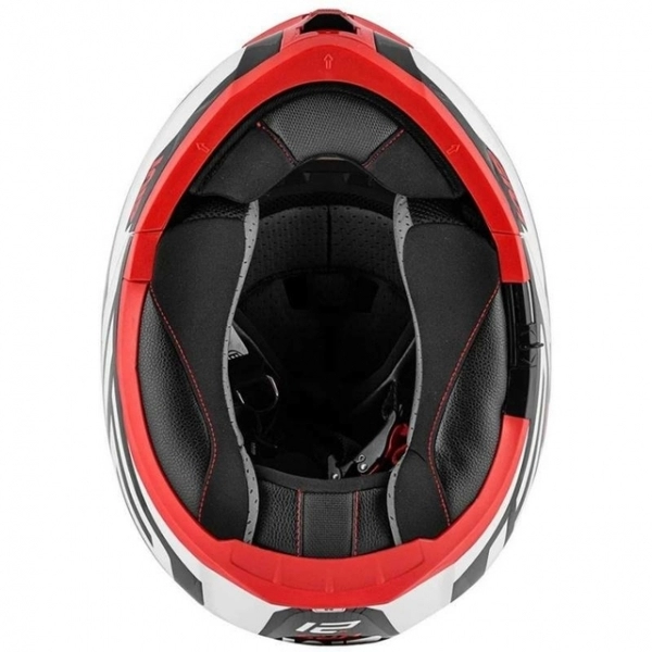 Capacete Givi  Articulado Com Óculos Solar Interno X21 Spirit Brilhoso - Branco/ Preto/ Vermelho