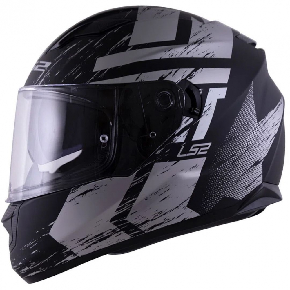 Capacete Ls2 Fechado Com Óculos Solar Interno Stream Hunter  - Preto / Cinza