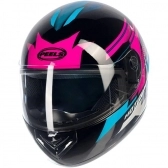 Capacete Peels Fechado  Spike Motion - Preto / Azul / Rosa
