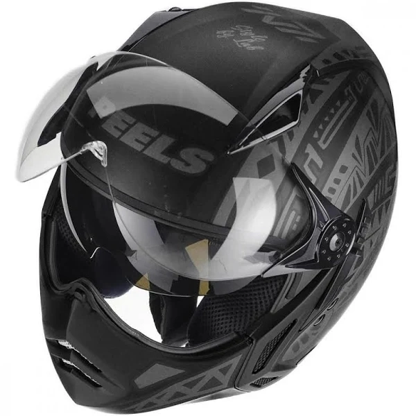 Capacete Peels Aberto Com óculos Solar Interno Mirage Nazka - Preto Fosco / Grafite