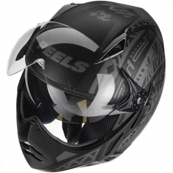 Capacete Peels Aberto Com óculos Solar Interno Mirage Nazka - Preto Fosco / Grafite