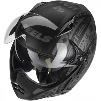 Capacete Peels Aberto Com óculos Solar Interno Mirage Nazka - Preto Fosco / Grafite