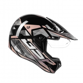 Capacete Esportivo Bieffe 3 Sport 30th Edição Especial 30 Anos  Cross Trilha C/ Viseira  - Preto Brilho / Perola / Grafite