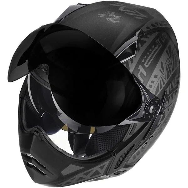 Capacete Peels Aberto Com óculos Solar Interno Mirage Nazka - Preto Fosco / Grafite