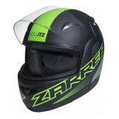 Capacete Taurus Articulado Zarref Neon - Preto Fosco/ Verde