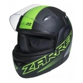 Capacete Taurus Articulado Zarref Neon - Preto Fosco/ Verde
