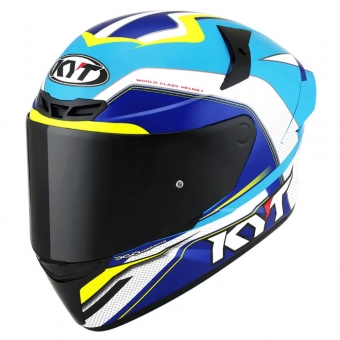 Capacete  Kyt Fechado Tt Course Grand Prix  - Branco / Azul