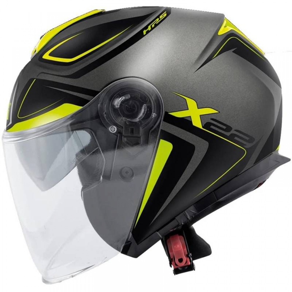 Capacete Givi Aberto Com Óculos Solar Interno X22 Planet Hyper - Preto Fosco/Amarelo