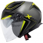 Capacete Givi Aberto Com Óculos Solar Interno X22 Planet Hyper - Preto Fosco/Amarelo