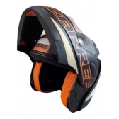 Capacete Taurus Articulado Zarref New Neon – Preto Fosco / Laranja