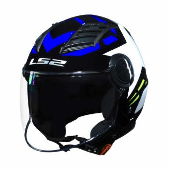 Capacete Ls2 Aberto  Airflow Starwar – Branco / Azul