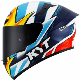 Capacete  Kyt Fechado Tt Course Tati Mercado Replica - Branco / Azul