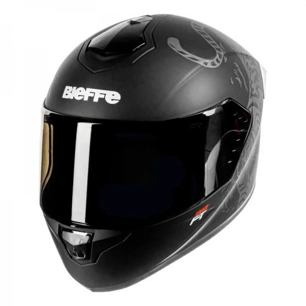 Capacete Bieffe Fechado  B12 Ft Felipe Titto – Preto Fosco