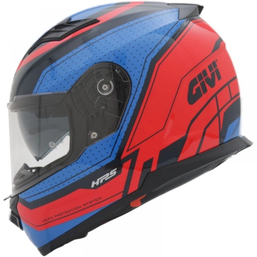 Capacete Givi 50.5 Soul Fechado Com Óculos Solar Interno - Vermelho/ Azul
