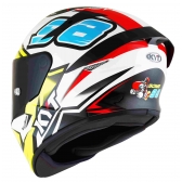 Capacete  Kyt Fechado Tt Course 98 Bomb Replica - Branco / amarelo