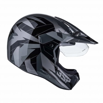 Capacete Esportivo Bieffe 3 Sport Hills Cross Trilha C/ Viseira  - Preto Brilho / Cinza