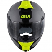 Capacete Givi Articulado Com Óculos Solar Interno X21 Spirit   - Cinza Fosco/ Preto/ Amarelo