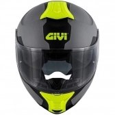 Capacete Givi Articulado Com Óculos Solar Interno X21 Spirit   - Cinza Fosco/ Preto/ Amarelo