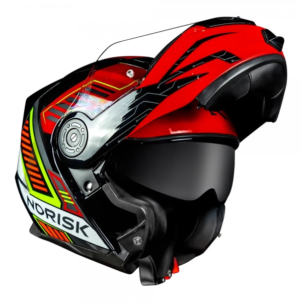 Capacete Norisk Articulado Com Óculos Solar Interno Route Ff345 Charge -  vermelho / Preto