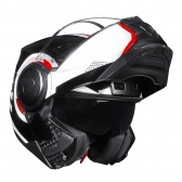 Capacete Ls2 Articulado Com Óculos Solar Interno Scope Arch -  Branco/Vermelho