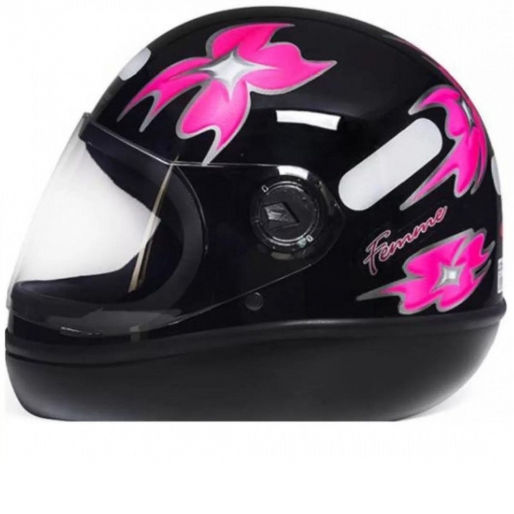 Capacete Taurus Fechado Fórmula 1r Femme - Preto / Rosa