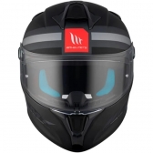 Capacete Mt Fechado Targo S Britain C2  - Cinza / Preto Fosco