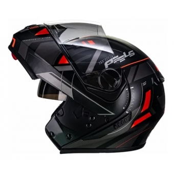 Capacete Peels Articulado Com Óculos Solar Interno Urban U-Rb2 Dynamic – Preto Fosco / Vermelho
