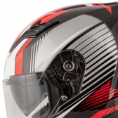 Capacete Givi Fechado Com Óculos Solar Interno 50.5 Stoccarda Blade - Preto / Vermelho