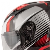 Capacete Givi Fechado Com Óculos Solar Interno 50.5 Stoccarda Blade - Preto / Vermelho