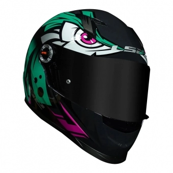 Capacete Ls2 Fechado  Classic Ff358 Tribal -  Verde