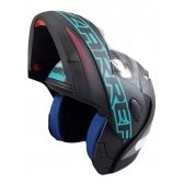Capacete Taurus Articulado Zarref New Neon – Preto Fosco / Azul / Magenta
