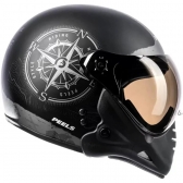 Capacete Peels Aberto F-21 North Queixeira Modular – Preto Fosco / Grafite
