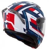 Capacete Mt Atom 2 Articulado Com Óculos Solar Interno Alkaline F0 Red Blue Gloss – Azul / Branco / Vermelho Brilho