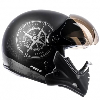 Capacete Peels Aberto F-21 North Queixeira Modular – Preto Fosco / Grafite