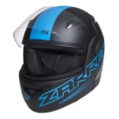 Capacete Taurus Articulado Zarref Neon - Preto Fosco/ Azul