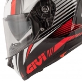 Capacete Givi Fechado Com Óculos Solar Interno 50.5 Stoccarda Blade - Preto / Vermelho